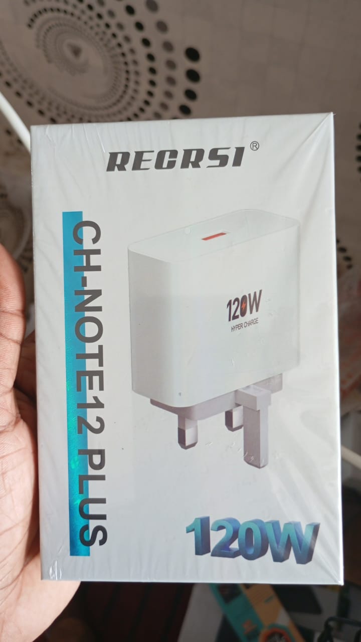 Turbo Charger Super Fast Charger Hyper Charger with USB to Type C Cable For Laptop Tablet Smart Phone Wall Charger 120w For Samsung Oppo Huawei Poco Mi Realme infinix TecnoXiaomi Regrsi CH-Note12